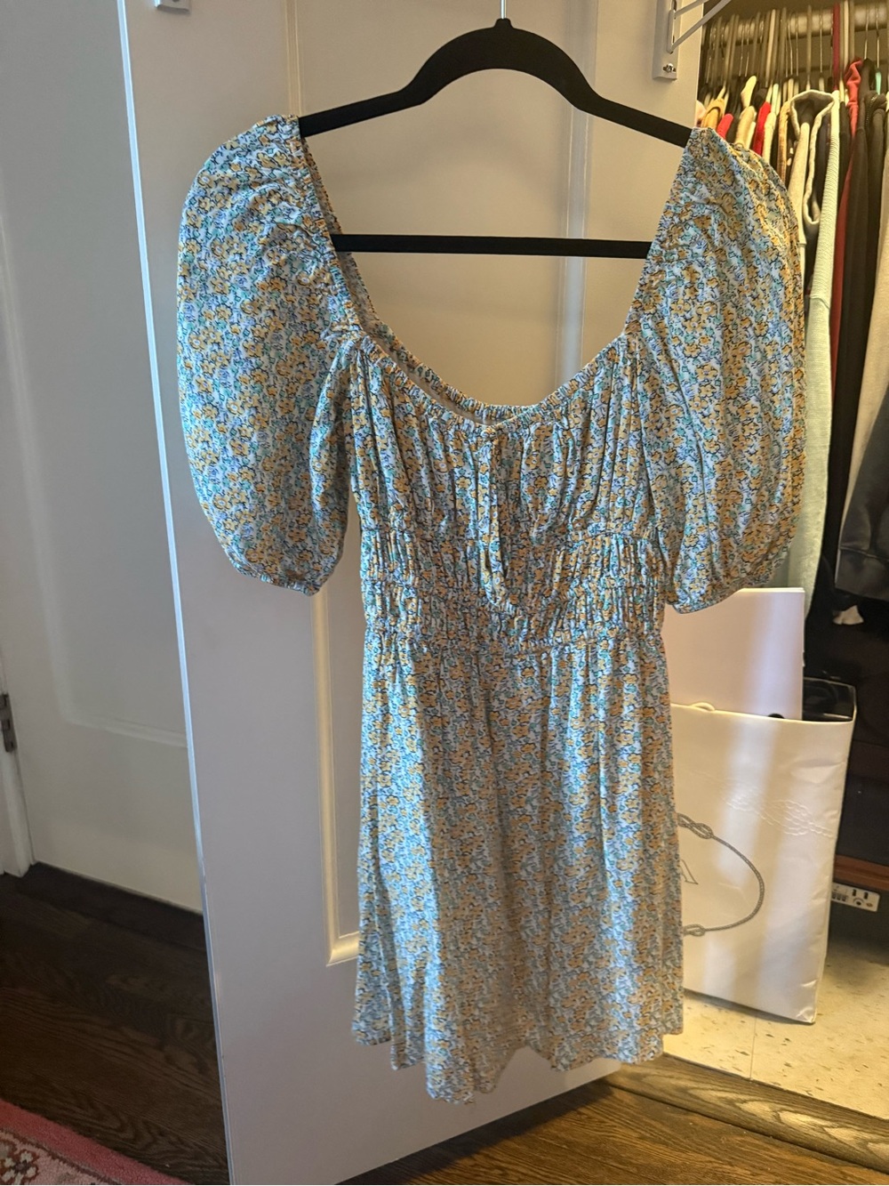 Faithfull the Brand Floral Puff-Sleeve Mini Dress
